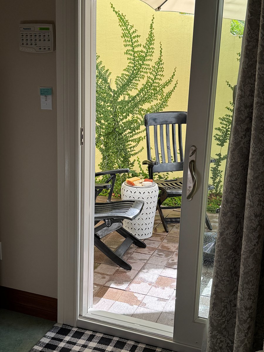 Poolside suite entrance and courtyard