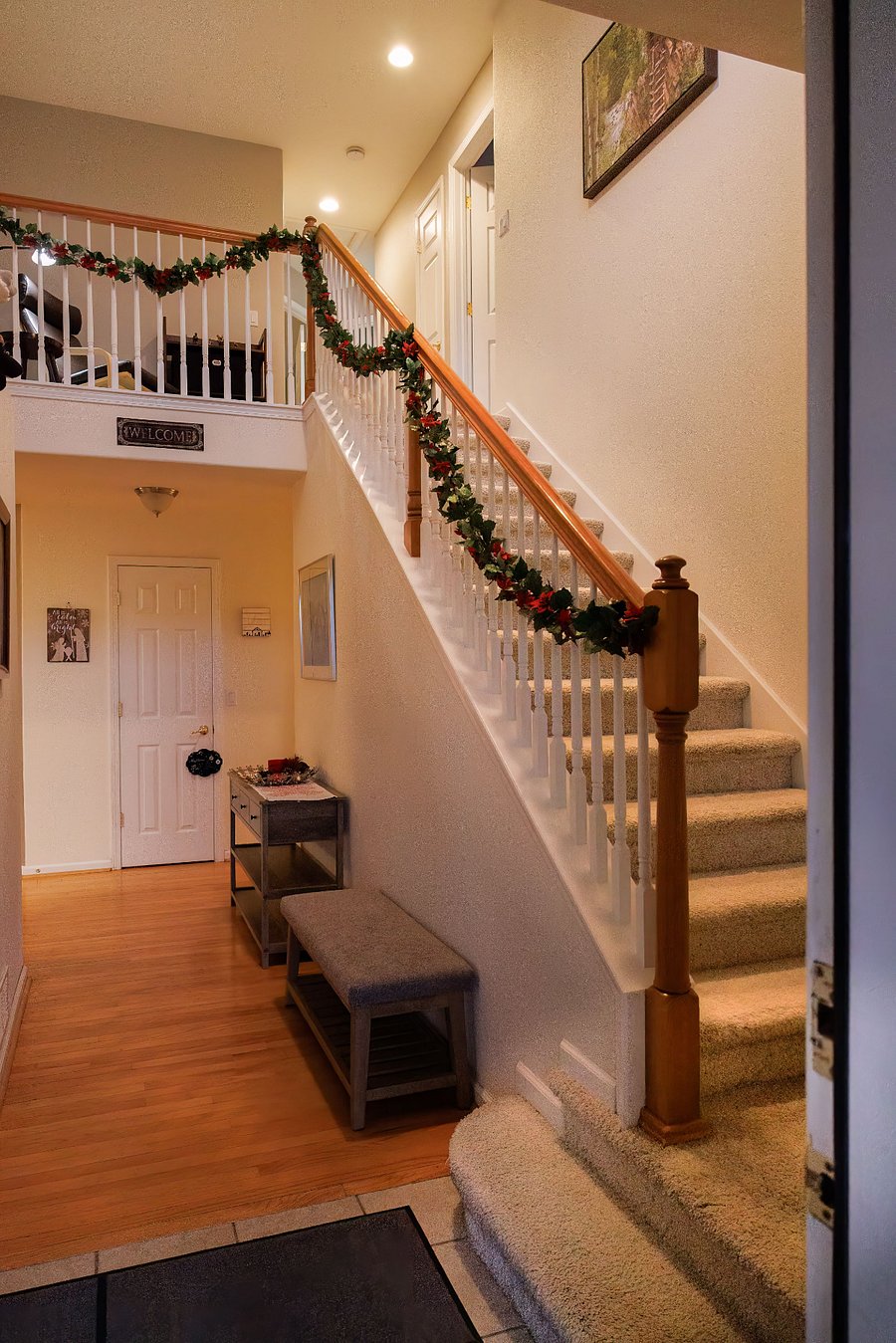 Entry to upstairs suite from front door