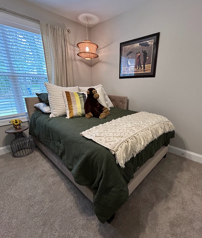 Bedroom #1 with full bed and desk