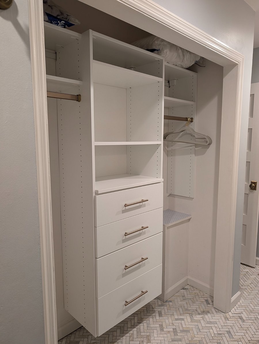 Ample closet storage for clothing and personal items 