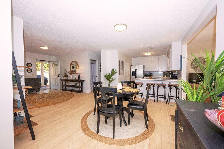 Dining and kitchen area.
