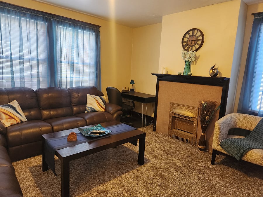 Cozy faux fireplace
