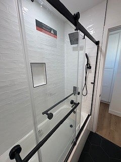 Multiple shower heads. Great water pressure.
