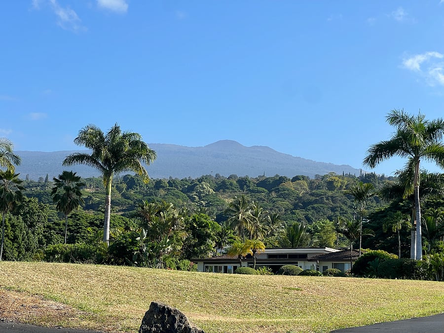 View from street of Hualalai Mountain