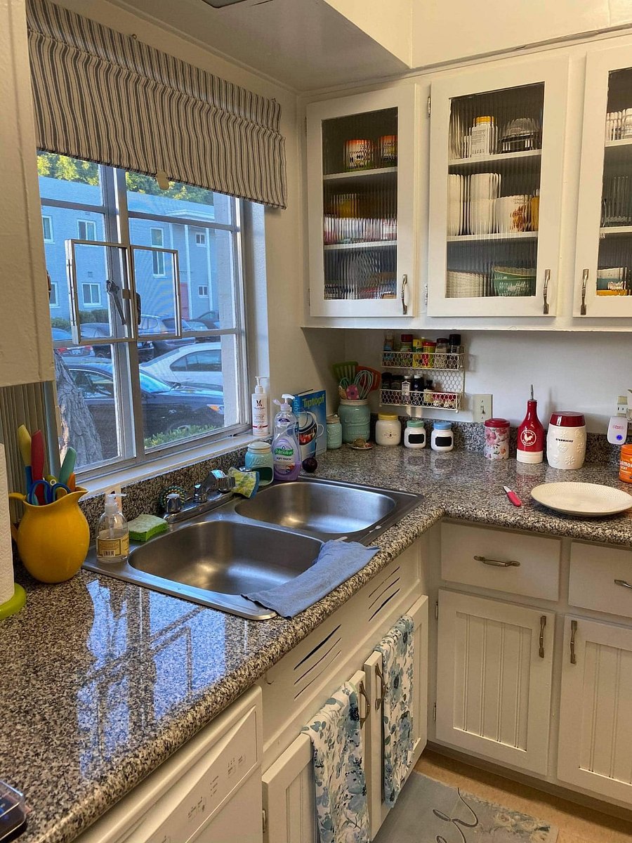 Kitchen with dishwsher, new fridge and all supplies provided