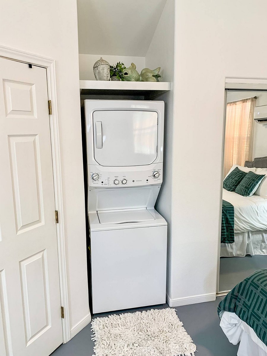In-unit stacked dryer and washer. No need to hunt for a laundromat.