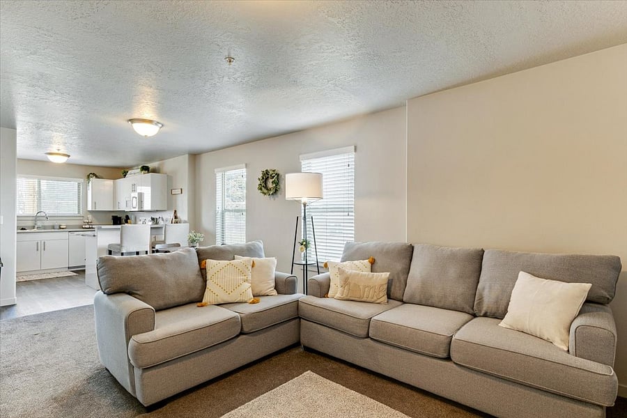 The open concept allows for you to enjoy company from all spaces.