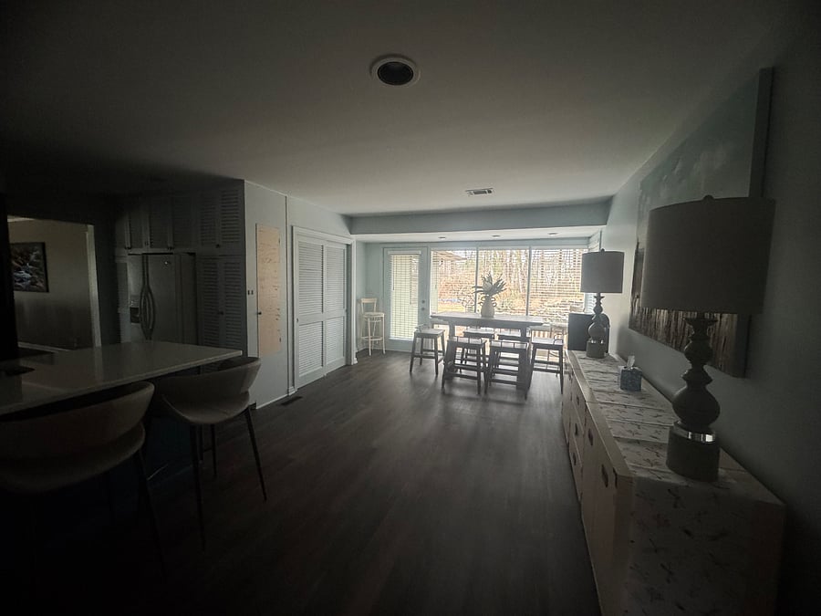 Beautiful eat-in kitchen with counter height dining table