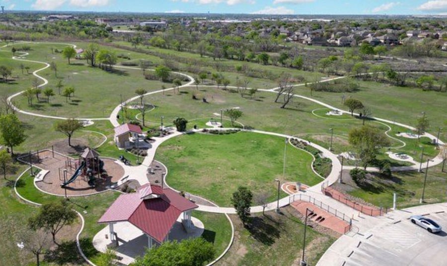Aerial view of Schlather Park.