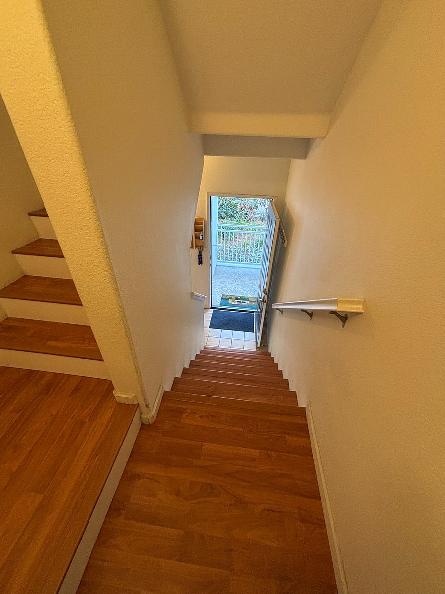 Stairs up to condo