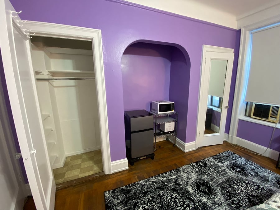 2 large closets
Photo includes previous air conditioner. New Air Conditioner now in window