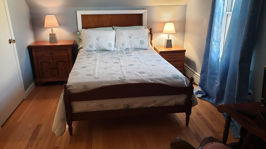 Double bed upstairs