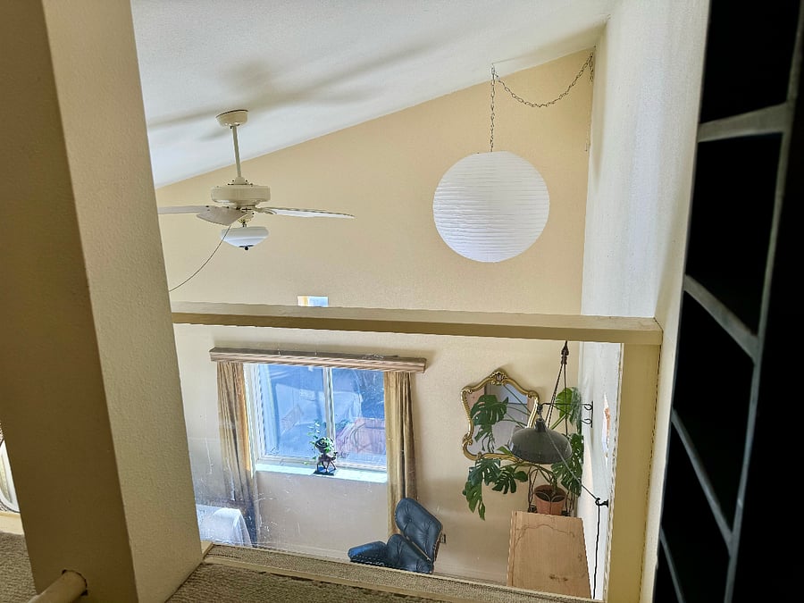 Plexiglass loft railing.View to the right.View