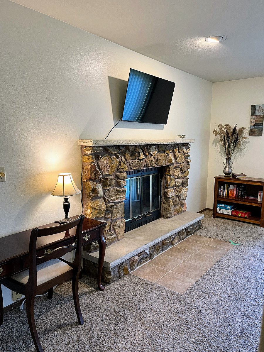 wood burning fireplace