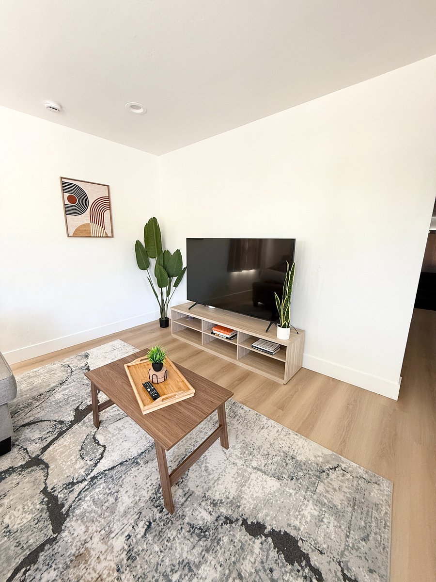Living room with smart tv