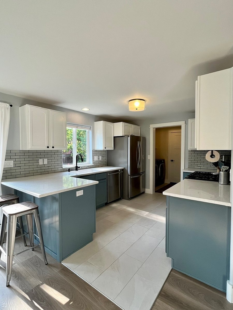 Well stocked kitchen with a coffee maker, pour over, toaster, and everything else you'll need for at home meals.