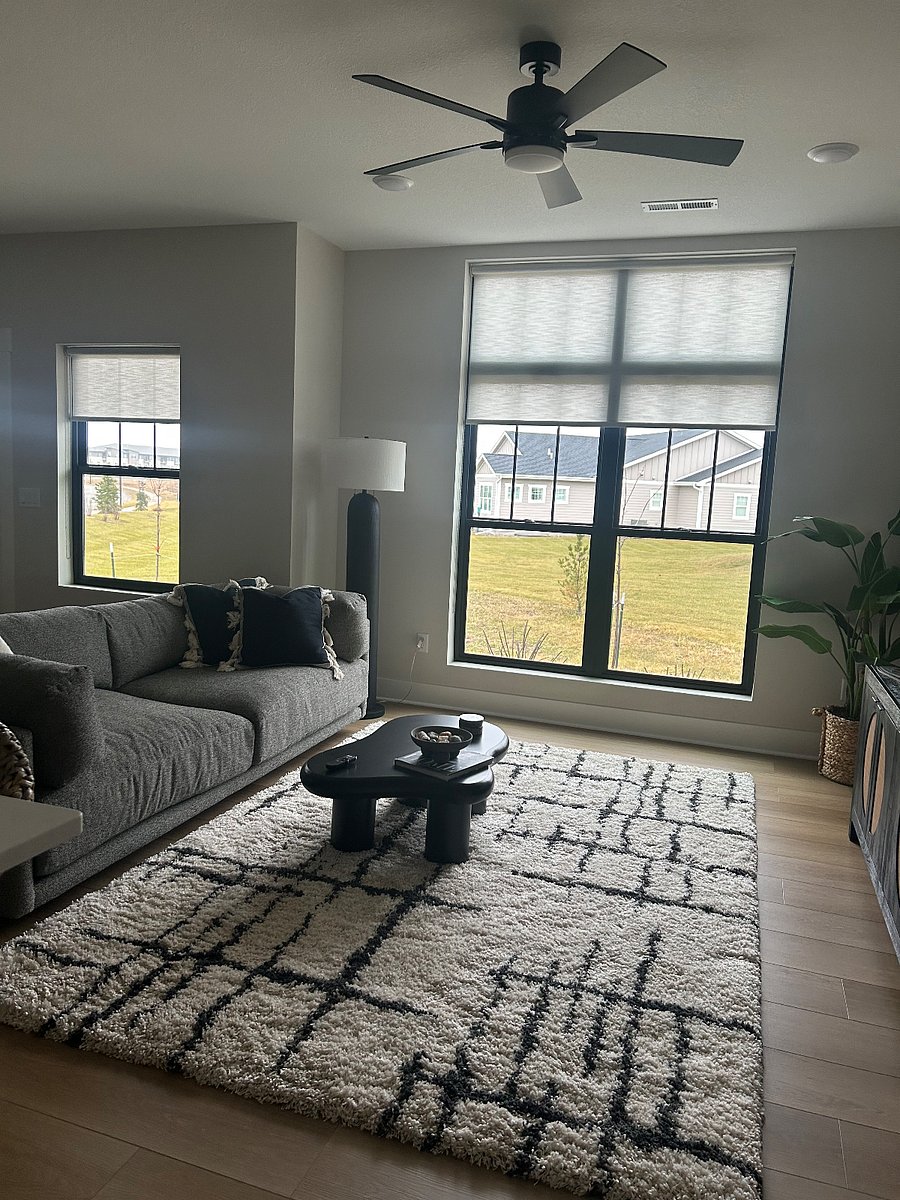 Living area with Streaming TV
floor to ceiling window