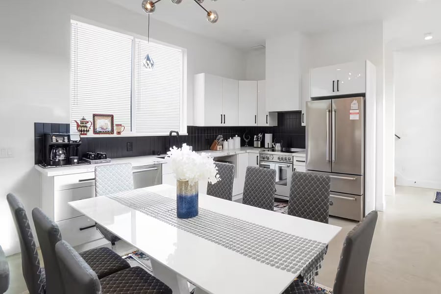 View of the living room from kitchen area