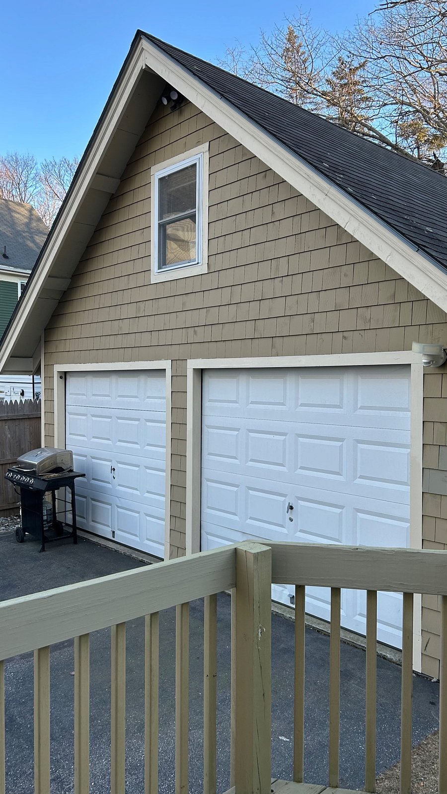 detached garage with room for storage