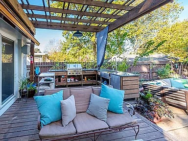 Backyard Deck and Kitchen