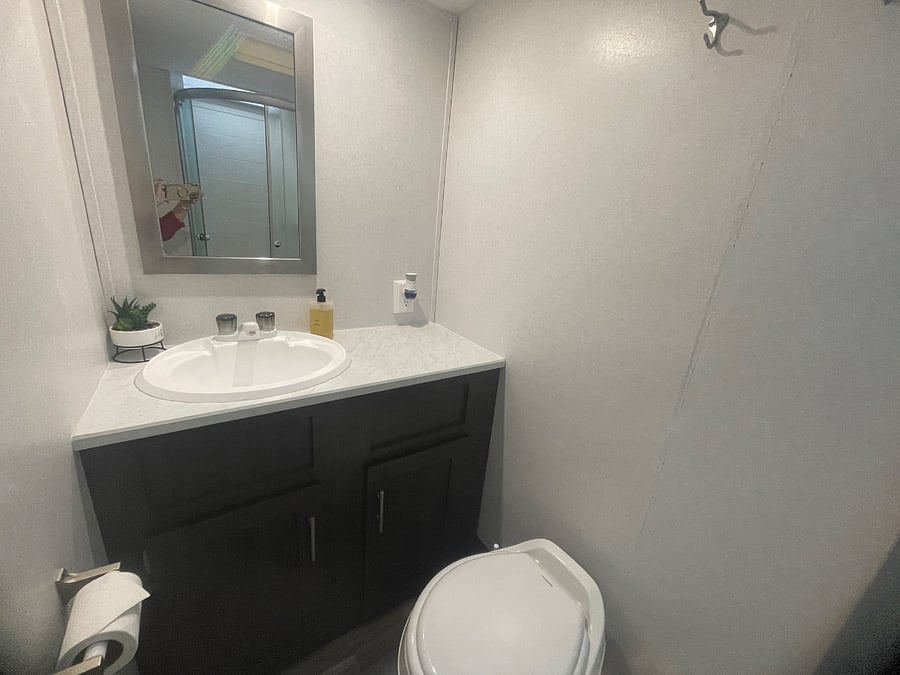 Bathroom with toiletries