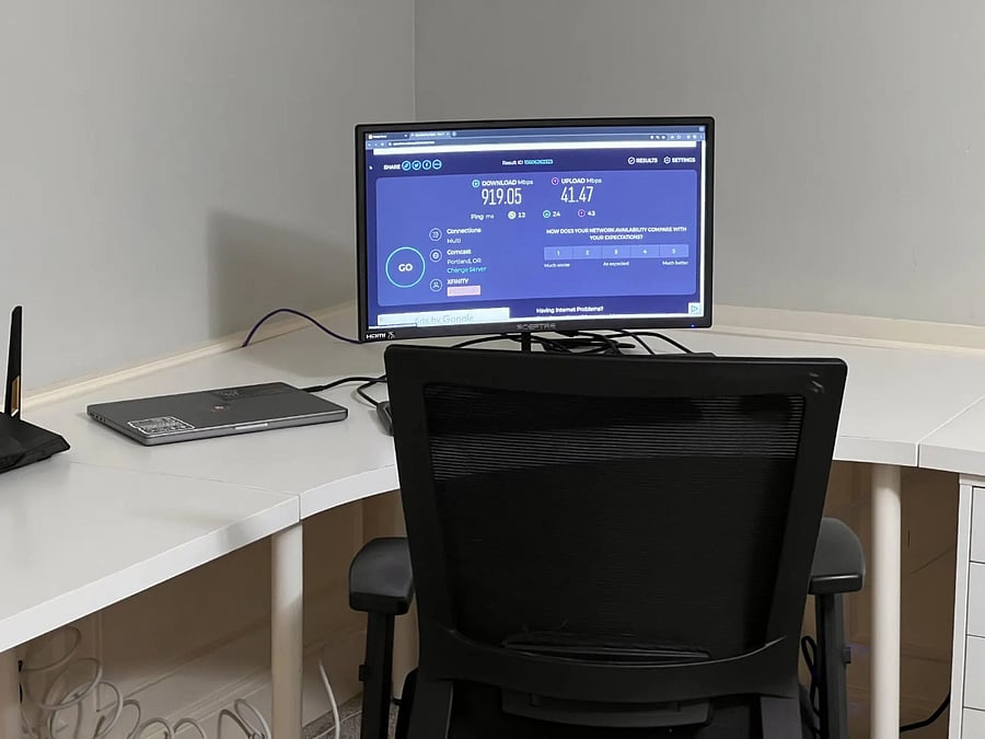 Space has its own separate WiFi network, with wired connection, and high speeds for streaming and work-from-home. Monitor, keyboard, mouse, and USB-C dock available on request.