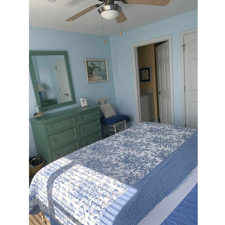 Bedroom 1 ... shows bathroom entrance.