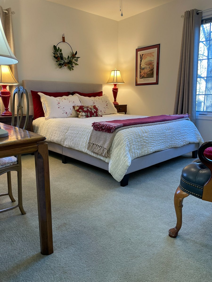 New queen bed has a memory foam mattress for your sleeping comfort.