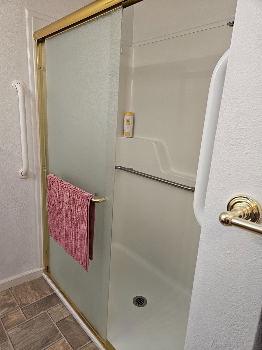 Walk in shower master bathroom