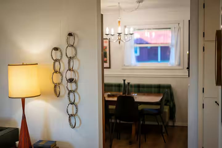 View into the dining room from the living room.