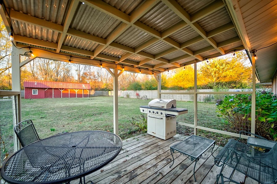 The large backyard is private and fully fenced.