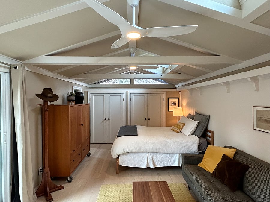 So much closet/storage space & two overhead fans