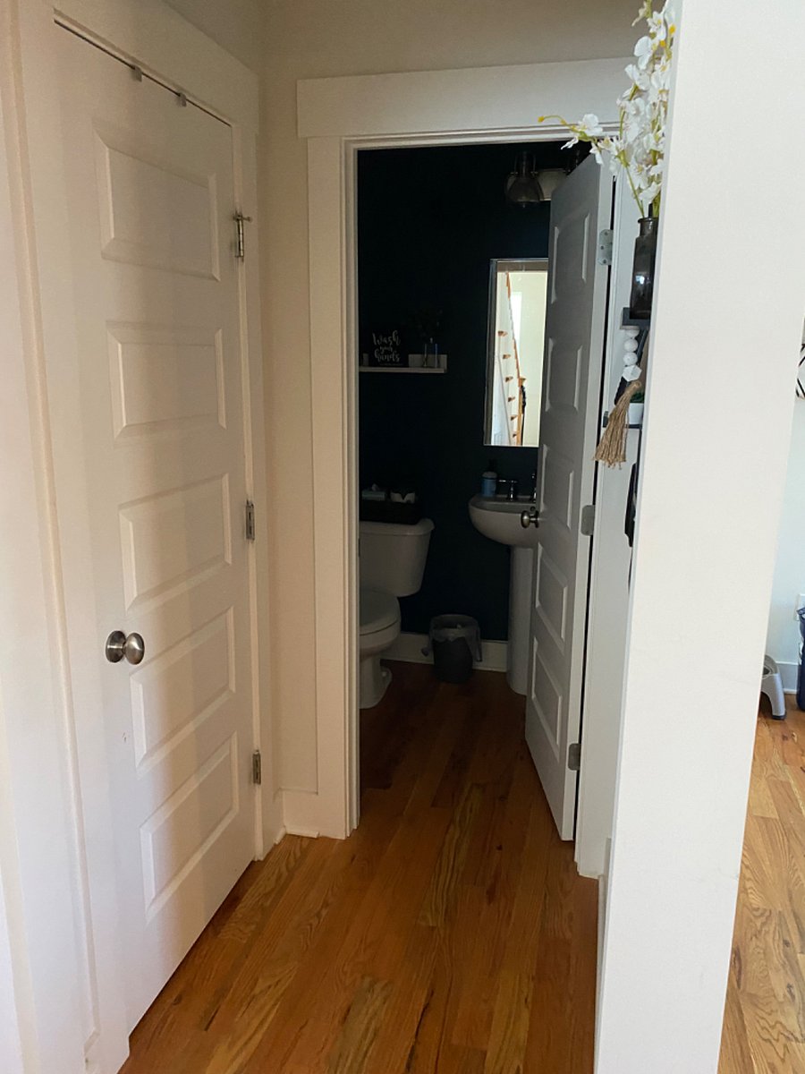 1/2 bathroom and storage closet/pantry