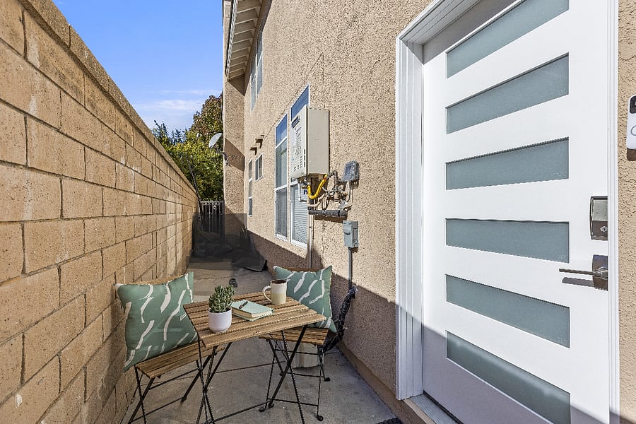 Keyless entry with private patio