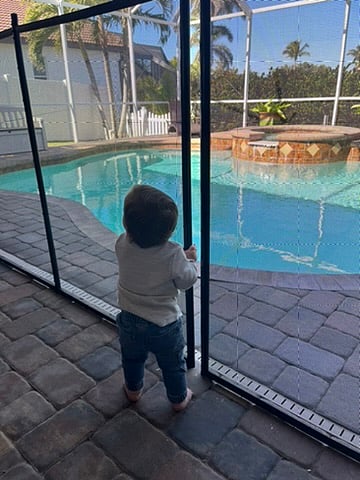 Toddler pool safety fence