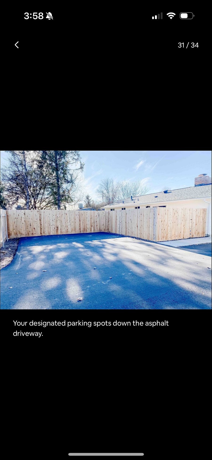 2 spots for parking behind the house