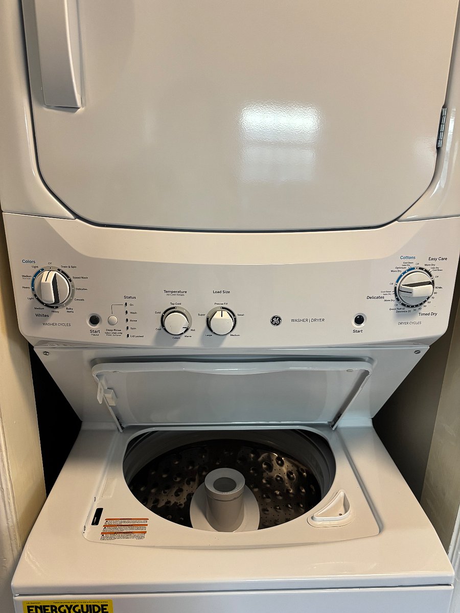 washer and dryer off the kitchen.