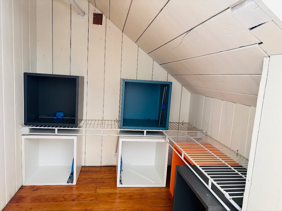 Closet off living room.