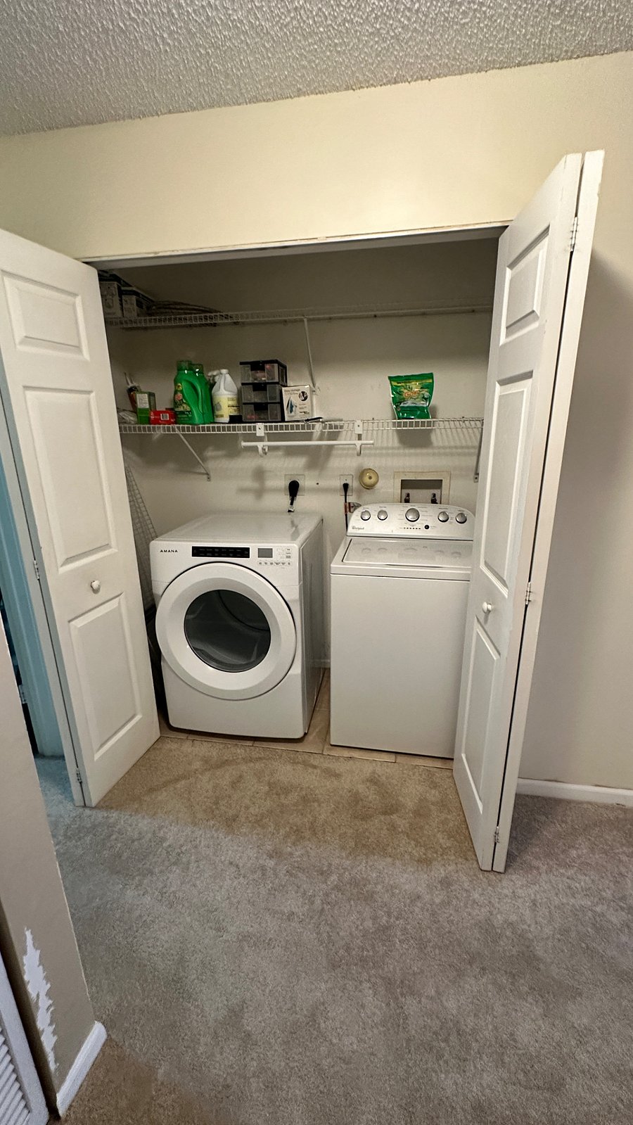 Washer Dryer in upstairs hall