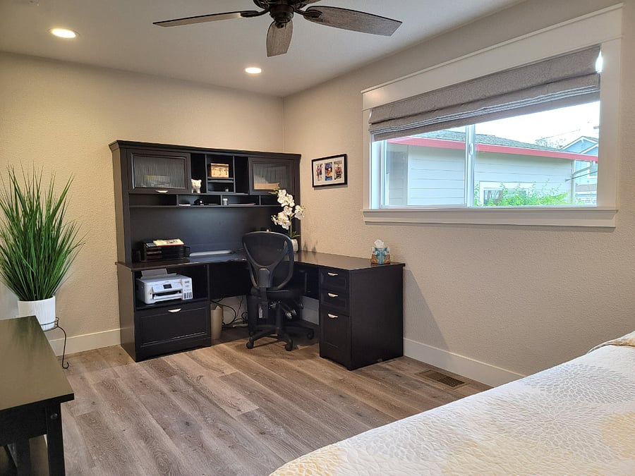 Dedicated office space with printer