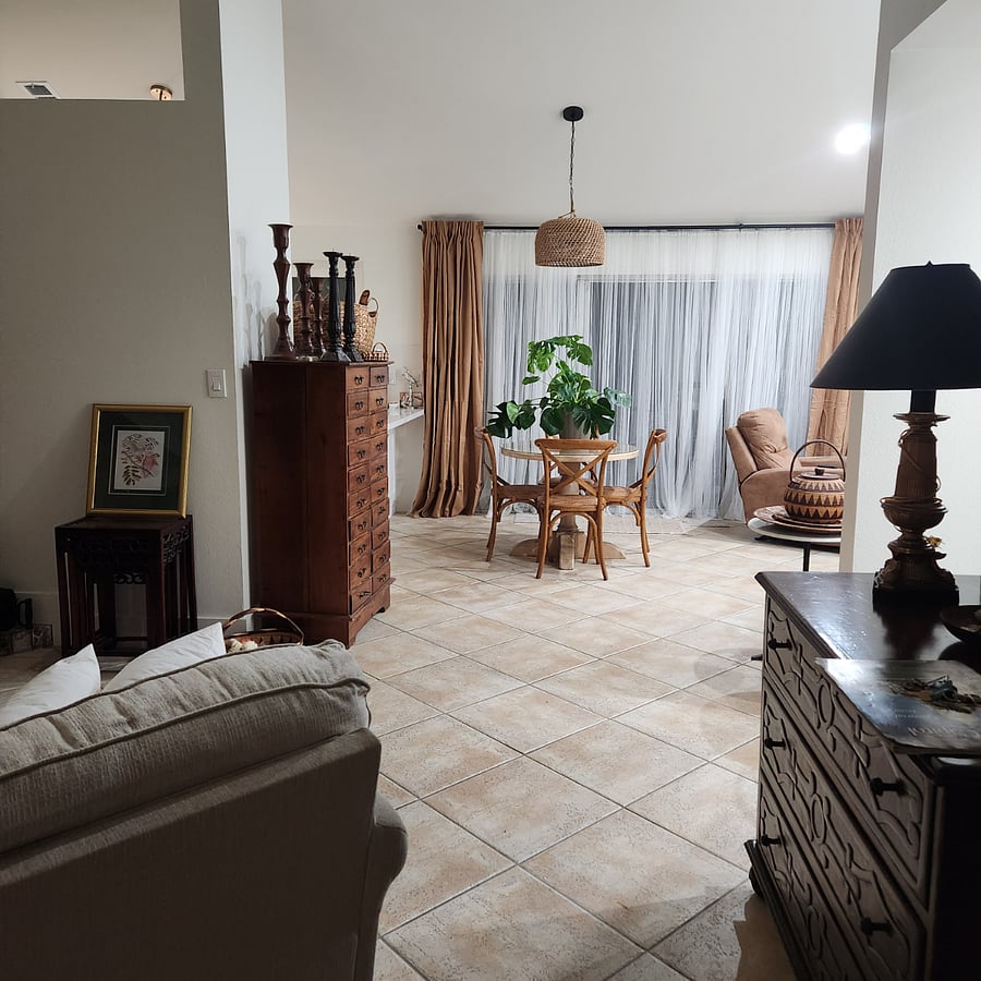 Interior of main home; view from main entrance.