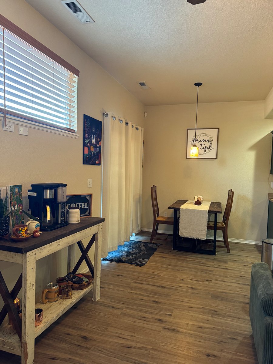Coffee station and dining area