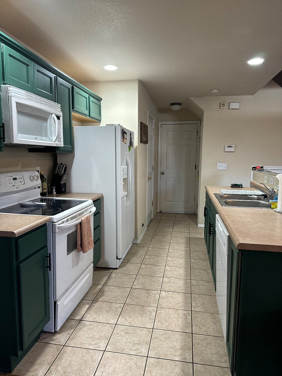 Fully furnished kitchen with a huge pantry on the right side next to the garage entrance