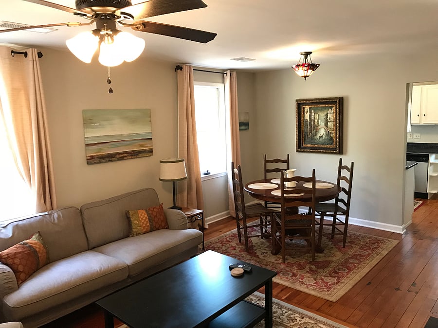 living room and dining room
