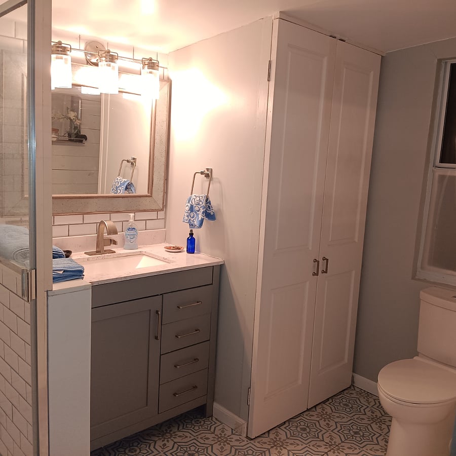 Very large closets in the master bedroom bathroom