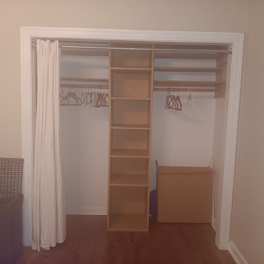Guest bedroom has a very large closets with plenty of storage