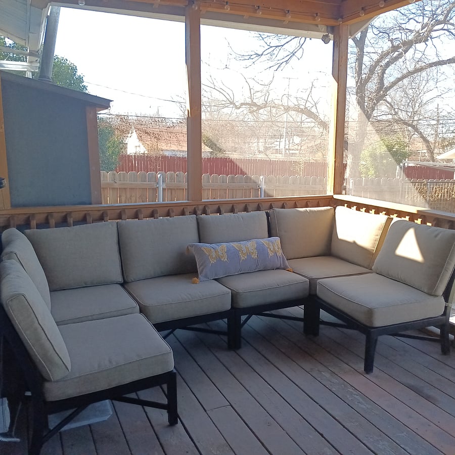 Deck has nice comfortable sitting area to have early coffee, some wine or eat breakfast or dinner