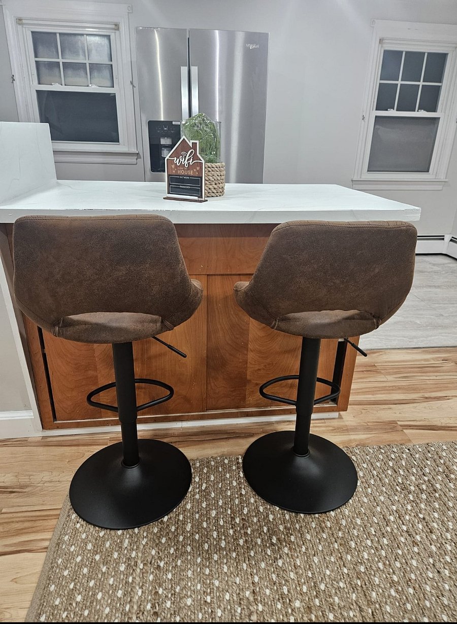 Island with barstools