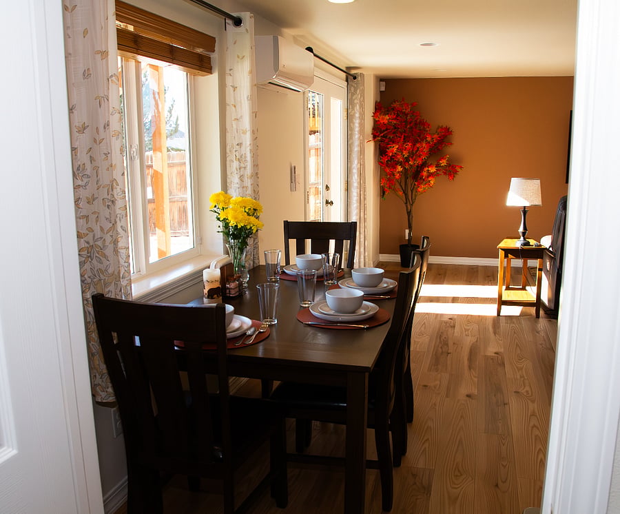 Dining area looking towards your entrance.