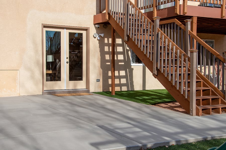 View of your french door entrance from the back yard.